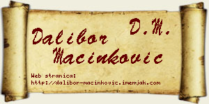 Dalibor Mačinković vizit kartica